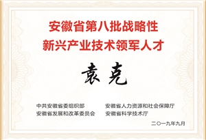 安徽省第八批戰略性新興產業領軍人才